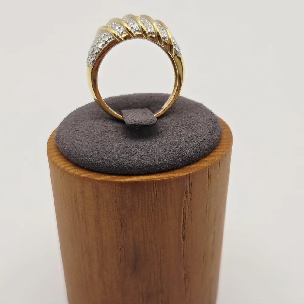 PalmBeach Yellow Gold-plated Sterling Silver  Accent Dome Ring Size 8 - Picture 4 of 8